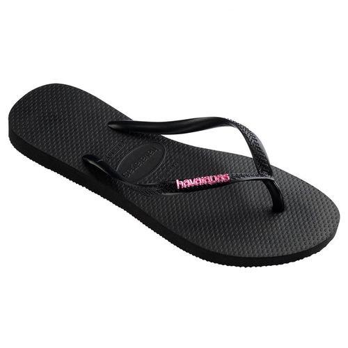 Ojotas Havaianas Slim Logo Metallic Mujer